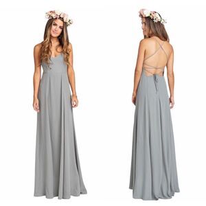 NWT Show Me Your Mumu Godshaw Goddess Gown Soft Charcoal Crisp